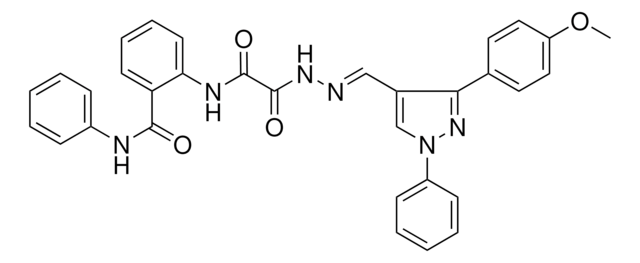 2-{[((2E)-2-{[3-(4-METHOXYPHENYL)-1-PHENYL-1H-PYRAZOL-4-YL]METHYLENE}HYDRAZINO)(OXO)ACETYL]AMINO}-N-PHENYLBENZAMIDE AldrichCPR