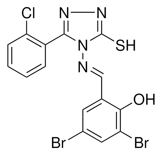 2,4-DIBROMO-6-(((3-(2-CL-PH)-5-MERCAPTO-4H-1,2,4-TRIAZOL-4-YL)IMINO)ME)PHENOL AldrichCPR