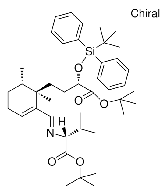 TERT-BUTYL (2R)-2-({(E)-[(5S,6R)-6-((3S)-4-TERT-BUTOXY-3-{[TERT-BUTYL(DIPHENYL)SILYL]OXY}-4-OXOBUTYL)-5,6-DIMETHYL-1-CYCLOHEXEN-1-YL]METHYLIDENE}AMINO)-3-METHYLBUTANOATE AldrichCPR