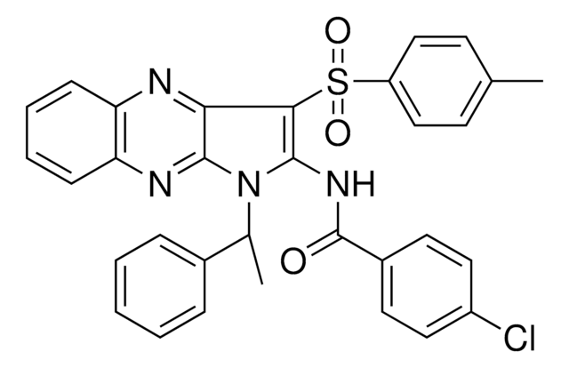 4-CHLORO-N-[3-[(4-METHYLPHENYL)SULFONYL]-1-(1-PHENYLETHYL)-1H-PYRROLO[2,3-B]QUINOXALIN-2-YL]BENZAMIDE AldrichCPR