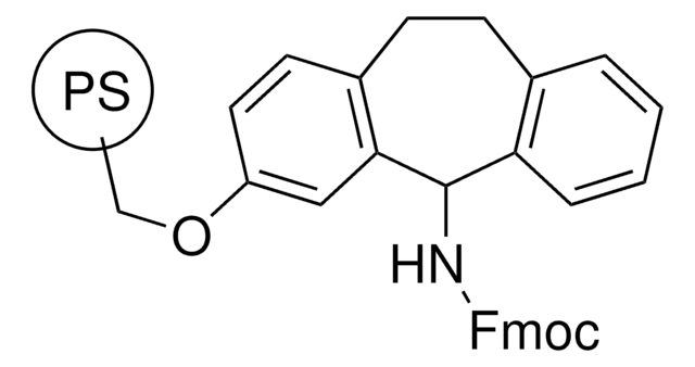 2-N-Fmoc-amino-dibenzocyclohepta-1,4-diene, polymer-bound 100-200&#160;mesh, extent of labeling: 0.5-1.3&#160;mmol/g loading, 1&#160;% cross-linked with divinylbenzene