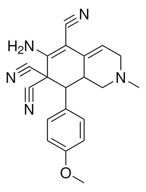 6-AMINO-8(4-MEO-PH)2-ME-2,3,8,8A-TETRAHYDRO-5,7,7(1H)ISOQUINOLINETRICARBONITRILE AldrichCPR