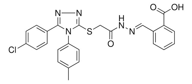 2-{(E)-[({[5-(4-CHLOROPHENYL)-4-(4-METHYLPHENYL)-4H-1,2,4-TRIAZOL-3-YL]SULFANYL}ACETYL)HYDRAZONO]METHYL}BENZOIC ACID AldrichCPR