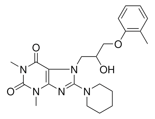 7-[2-HYDROXY-3-(2-METHYLPHENOXY)PROPYL]-1,3-DIMETHYL-8-(1-PIPERIDINYL)-3,7-DIHYDRO-1H-PURINE-2,6-DIONE AldrichCPR