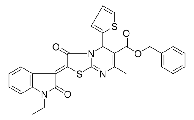 BENZYL (2Z)-2-(1-ETHYL-2-OXO-1,2-DIHYDRO-3H-INDOL-3-YLIDENE)-7-METHYL-3-OXO-5-(2-THIENYL)-2,3-DIHYDRO-5H-[1,3]THIAZOLO[3,2-A]PYRIMIDINE-6-CARBOXYLATE AldrichCPR