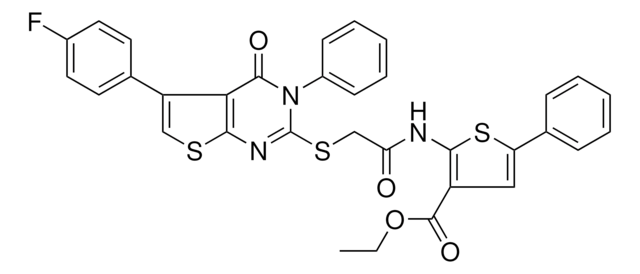 ETHYL 2-[({[5-(4-FLUOROPHENYL)-4-OXO-3-PHENYL-3,4-DIHYDROTHIENO[2,3-D]PYRIMIDIN-2-YL]SULFANYL}ACETYL)AMINO]-5-PHENYL-3-THIOPHENECARBOXYLATE AldrichCPR