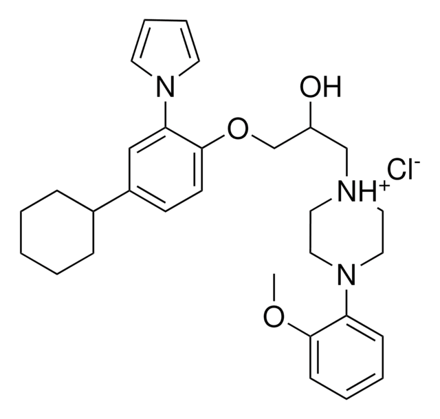 1-{3-[4-CYCLOHEXYL-2-(1H-PYRROL-1-YL)PHENOXY]-2-HYDROXYPROPYL}-4-(2-METHOXYPHENYL)PIPERAZIN-1-IUM CHLORIDE AldrichCPR