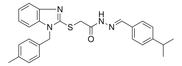 N'-[(E)-(4-ISOPROPYLPHENYL)METHYLIDENE]-2-{[1-(4-METHYLBENZYL)-1H-BENZIMIDAZOL-2-YL]SULFANYL}ACETOHYDRAZIDE AldrichCPR