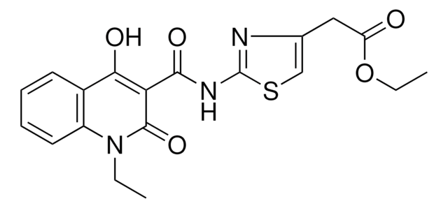 ETHYL (2-{[(1-ETHYL-4-HYDROXY-2-OXO-1,2-DIHYDRO-3-QUINOLINYL)CARBONYL]AMINO}-1,3-THIAZOL-4-YL)ACETATE AldrichCPR