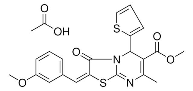 METHYL (2E)-2-(3-METHOXYBENZYLIDENE)-7-METHYL-3-OXO-5-(2-THIENYL)-2,3-DIHYDRO-5H-[1,3]THIAZOLO[3,2-A]PYRIMIDINE-6-CARBOXYLATE ACETATE AldrichCPR