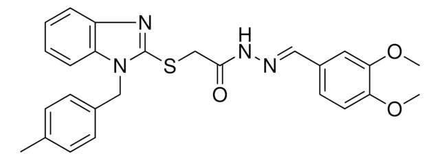 N'-[(E)-(3,4-DIMETHOXYPHENYL)METHYLIDENE]-2-{[1-(4-METHYLBENZYL)-1H-BENZIMIDAZOL-2-YL]SULFANYL}ACETOHYDRAZIDE AldrichCPR