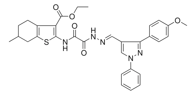 ETHYL 2-{[((2E)-2-{[3-(4-METHOXYPHENYL)-1-PHENYL-1H-PYRAZOL-4-YL]METHYLENE}HYDRAZINO)(OXO)ACETYL]AMINO}-6-METHYL-4,5,6,7-TETRAHYDRO-1-BENZOTHIOPHENE-3-CARBOXYLATE AldrichCPR