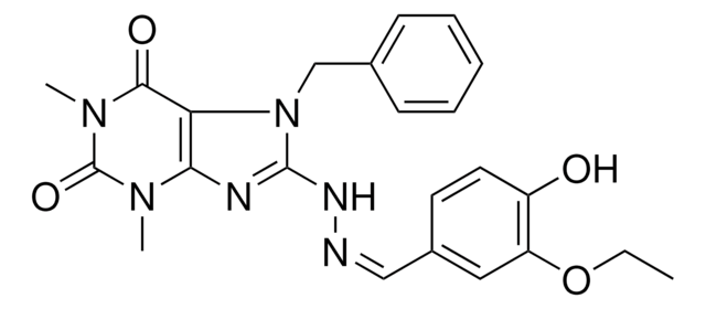 3-ETHOXY-4-HYDROXYBENZALDEHYDE (7-BENZYL-1,3-DIMETHYL-2,6-DIOXO-2,3,6,7-TETRAHYDRO-1H-PURIN-8-YL)HYDRAZONE AldrichCPR