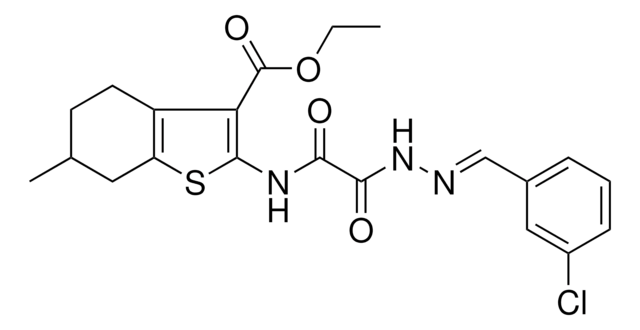 ETHYL 2-{[[(2E)-2-(3-CHLOROBENZYLIDENE)HYDRAZINO](OXO)ACETYL]AMINO}-6-METHYL-4,5,6,7-TETRAHYDRO-1-BENZOTHIOPHENE-3-CARBOXYLATE AldrichCPR