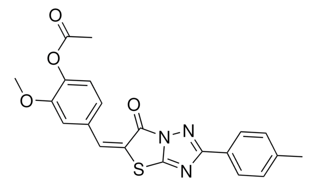 2-METHOXY-4-[(E)-(2-(4-METHYLPHENYL)-6-OXO[1,3]THIAZOLO[3,2-B][1,2,4]TRIAZOL-5(6H)-YLIDENE)METHYL]PHENYL ACETATE AldrichCPR