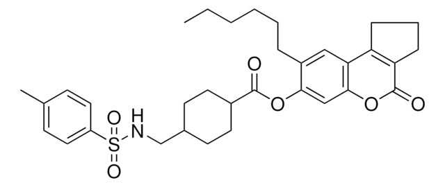 8-HEXYL-4-OXO-1,2,3,4-TETRAHYDROCYCLOPENTA[C]CHROMEN-7-YL 4-({[(4-METHYLPHENYL)SULFONYL]AMINO}METHYL)CYCLOHEXANECARBOXYLATE AldrichCPR