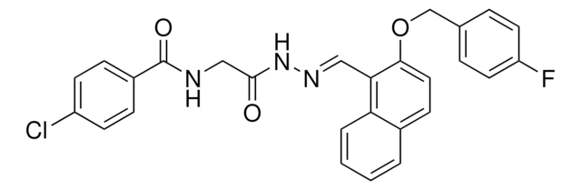 4-CHLORO-N-{2-[(2E)-2-({2-[(4-FLUOROBENZYL)OXY]-1-NAPHTHYL}METHYLENE)HYDRAZINO]-2-OXOETHYL}BENZAMIDE AldrichCPR