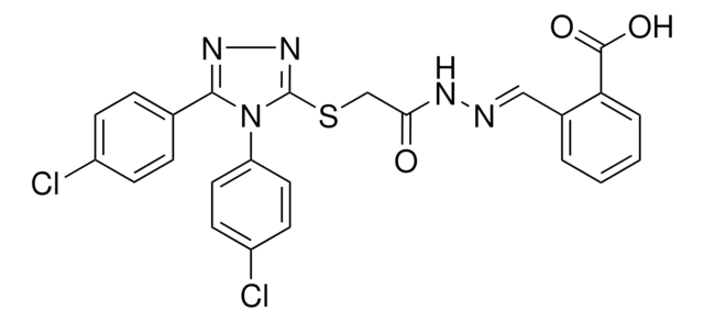 2-{(E)-[({[4,5-BIS(4-CHLOROPHENYL)-4H-1,2,4-TRIAZOL-3-YL]SULFANYL}ACETYL)HYDRAZONO]METHYL}BENZOIC ACID AldrichCPR