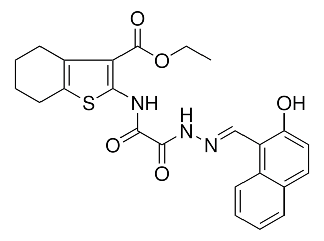 ETHYL 2-{[{(2E)-2-[(2-HYDROXY-1-NAPHTHYL)METHYLENE]HYDRAZINO}(OXO)ACETYL]AMINO}-4,5,6,7-TETRAHYDRO-1-BENZOTHIOPHENE-3-CARBOXYLATE AldrichCPR