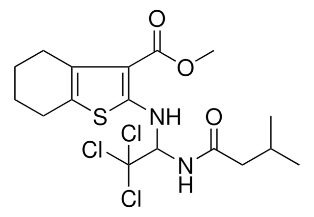 METHYL 2-({2,2,2-TRICHLORO-1-[(3-METHYLBUTANOYL)AMINO]ETHYL}AMINO)-4,5,6,7-TETRAHYDRO-1-BENZOTHIOPHENE-3-CARBOXYLATE AldrichCPR