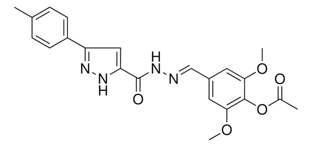 2,6-DIMETHOXY-4-[(E)-({[3-(4-METHYLPHENYL)-1H-PYRAZOL-5-YL]CARBONYL}HYDRAZONO)METHYL]PHENYL ACETATE AldrichCPR