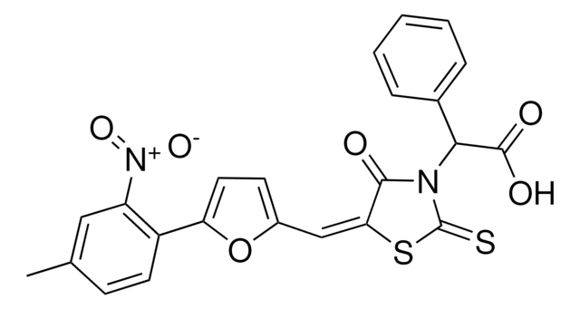 ((5E)-5-{[5-(4-METHYL-2-NITROPHENYL)-2-FURYL]METHYLENE}-4-OXO-2-THIOXO-1,3-THIAZOLIDIN-3-YL)(PHENYL)ACETIC ACID AldrichCPR