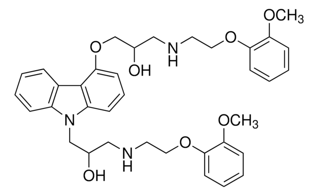 1-{{9-{2-Hidroxi-3-{[2-(2-metoxifenoxi)etil]amino}propil}-9H-carbazol-4-il}oxi}-3-{[2-(2-metoxifenoxi)etil]amino}-2-propanol certified reference material, pharmaceutical secondary standard