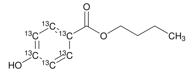 Butyl 4-hydroxybenzoate-ring-13C6 solution 50&#160;&#956;g/mL in acetone, analytical standard