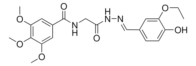 N-{2-[(2E)-2-(3-ETHOXY-4-HYDROXYBENZYLIDENE)HYDRAZINO]-2-OXOETHYL}-3,4,5-TRIMETHOXYBENZAMIDE AldrichCPR