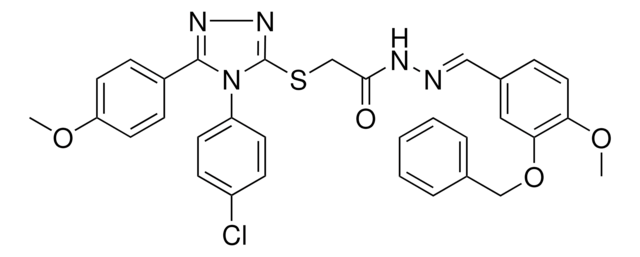 N'-{(E)-[3-(BENZYLOXY)-4-METHOXYPHENYL]METHYLIDENE}-2-{[4-(4-CHLOROPHENYL)-5-(4-METHOXYPHENYL)-4H-1,2,4-TRIAZOL-3-YL]SULFANYL}ACETOHYDRAZIDE AldrichCPR