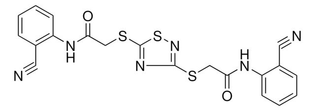 2-[(3-{[2-(2-CYANOANILINO)-2-OXOETHYL]SULFANYL}-1,2,4-THIADIAZOL-5-YL)SULFANYL]-N-(2-CYANOPHENYL)ACETAMIDE AldrichCPR