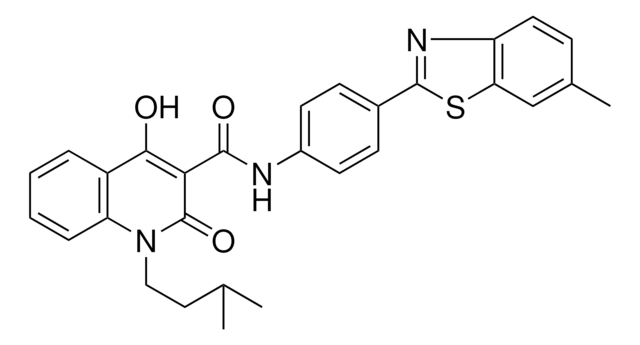 4-HYDROXY-1-ISOPENTYL-N-[4-(6-METHYL-1,3-BENZOTHIAZOL-2-YL)PHENYL]-2-OXO-1,2-DIHYDRO-3-QUINOLINECARBOXAMIDE AldrichCPR