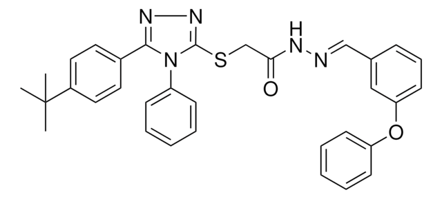 2-{[5-(4-TERT-BUTYLPHENYL)-4-PHENYL-4H-1,2,4-TRIAZOL-3-YL]SULFANYL}-N'-[(E)-(3-PHENOXYPHENYL)METHYLIDENE]ACETOHYDRAZIDE AldrichCPR