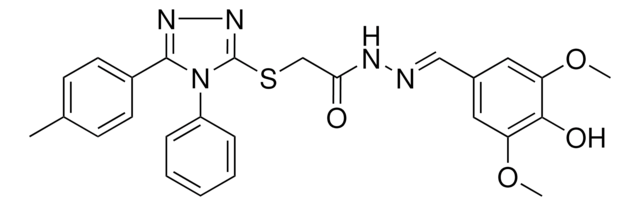 N'-[(E)-(4-HYDROXY-3,5-DIMETHOXYPHENYL)METHYLIDENE]-2-{[5-(4-METHYLPHENYL)-4-PHENYL-4H-1,2,4-TRIAZOL-3-YL]SULFANYL}ACETOHYDRAZIDE AldrichCPR