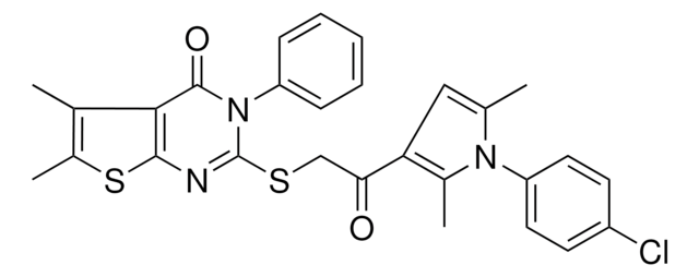 2-({2-[1-(4-CHLOROPHENYL)-2,5-DIMETHYL-1H-PYRROL-3-YL]-2-OXOETHYL}SULFANYL)-5,6-DIMETHYL-3-PHENYLTHIENO[2,3-D]PYRIMIDIN-4(3H)-ONE AldrichCPR