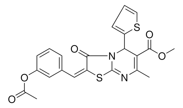 METHYL (2E)-2-[3-(ACETYLOXY)BENZYLIDENE]-7-METHYL-3-OXO-5-(2-THIENYL)-2,3-DIHYDRO-5H-[1,3]THIAZOLO[3,2-A]PYRIMIDINE-6-CARBOXYLATE AldrichCPR