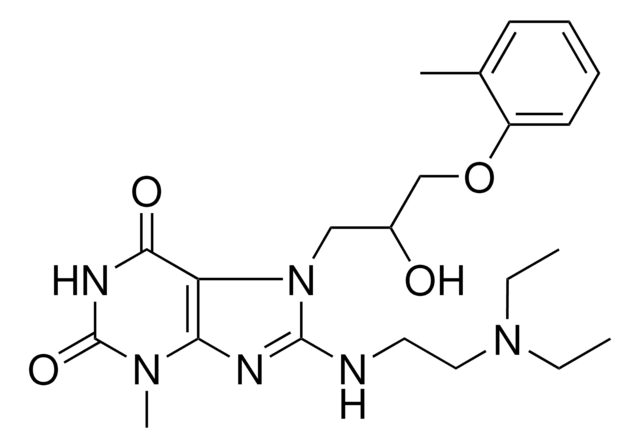 8-{[2-(DIETHYLAMINO)ETHYL]AMINO}-7-[2-HYDROXY-3-(2-METHYLPHENOXY)PROPYL]-3-METHYL-3,7-DIHYDRO-1H-PURINE-2,6-DIONE AldrichCPR