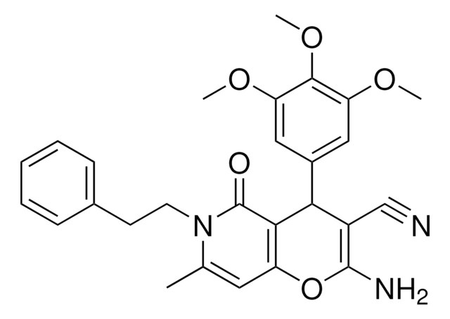 2-AMINO-7-METHYL-5-OXO-6-(2-PHENYLETHYL)-4-(3,4,5-TRIMETHOXYPHENYL)-5,6-DIHYDRO-4H-PYRANO[3,2-C]PYRIDINE-3-CARBONITRILE AldrichCPR