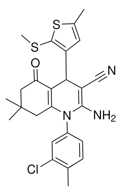 2-AMINO-1-(3-CHLORO-4-METHYLPHENYL)-7,7-DIMETHYL-4-[5-METHYL-2-(METHYLSULFANYL)-3-THIENYL]-5-OXO-1,4,5,6,7,8-HEXAHYDRO-3-QUINOLINECARBONITRILE AldrichCPR