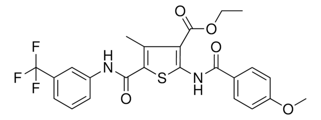 ETHYL 2-[(4-METHOXYBENZOYL)AMINO]-4-METHYL-5-{[3-(TRIFLUOROMETHYL)ANILINO]CARBONYL}-3-THIOPHENECARBOXYLATE AldrichCPR