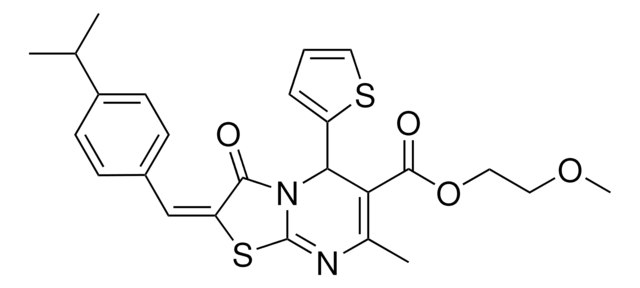 2-METHOXYETHYL (2E)-2-(4-ISOPROPYLBENZYLIDENE)-7-METHYL-3-OXO-5-(2-THIENYL)-2,3-DIHYDRO-5H-[1,3]THIAZOLO[3,2-A]PYRIMIDINE-6-CARBOXYLATE AldrichCPR