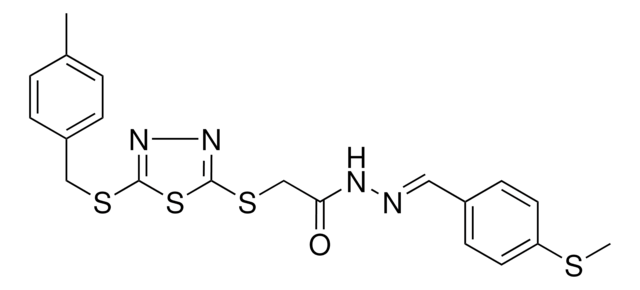 2-({5-[(4-METHYLBENZYL)SULFANYL]-1,3,4-THIADIAZOL-2-YL}SULFANYL)-N'-{(E)-[4-(METHYLSULFANYL)PHENYL]METHYLIDENE}ACETOHYDRAZIDE AldrichCPR