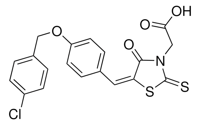 ((5E)-5-{4-[(4-CHLOROBENZYL)OXY]BENZYLIDENE}-4-OXO-2-THIOXO-1,3-THIAZOLIDIN-3-YL)ACETIC ACID AldrichCPR