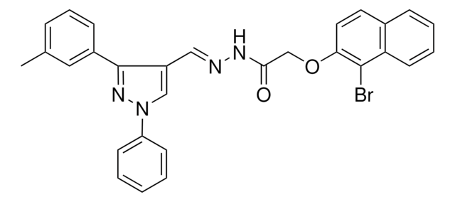 2-[(1-BROMO-2-NAPHTHYL)OXY]-N'-{(E)-[3-(3-METHYLPHENYL)-1-PHENYL-1H-PYRAZOL-4-YL]METHYLIDENE}ACETOHYDRAZIDE AldrichCPR