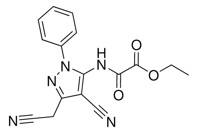 Ethyl {[4-cyano-3-(cyanomethyl)-1-phenyl-1H-pyrazol-5-yl]amino}(oxo)acetate AldrichCPR