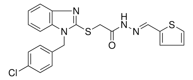 2-{[1-(4-CHLOROBENZYL)-1H-BENZIMIDAZOL-2-YL]SULFANYL}-N'-[(E)-2-THIENYLMETHYLIDENE]ACETOHYDRAZIDE AldrichCPR