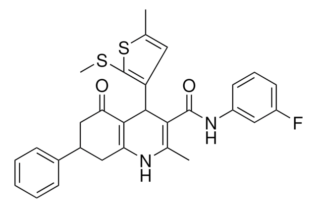 N-(3-FLUOROPHENYL)-2-METHYL-4-[5-METHYL-2-(METHYLSULFANYL)-3-THIENYL]-5-OXO-7-PHENYL-1,4,5,6,7,8-HEXAHYDRO-3-QUINOLINECARBOXAMIDE AldrichCPR