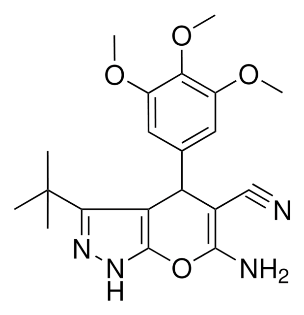 6-AMINO-3-TERT-BUTYL-4-(3,4,5-TRIMETHOXYPHENYL)-1,4-DIHYDROPYRANO[2,3-C]PYRAZOLE-5-CARBONITRILE AldrichCPR