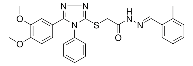 2-{[5-(3,4-DIMETHOXYPHENYL)-4-PHENYL-4H-1,2,4-TRIAZOL-3-YL]SULFANYL}-N'-[(E)-(2-METHYLPHENYL)METHYLIDENE]ACETOHYDRAZIDE AldrichCPR