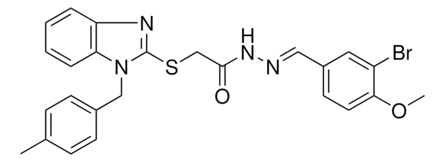 N'-[(E)-(3-BROMO-4-METHOXYPHENYL)METHYLIDENE]-2-{[1-(4-METHYLBENZYL)-1H-BENZIMIDAZOL-2-YL]SULFANYL}ACETOHYDRAZIDE AldrichCPR